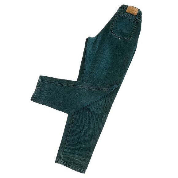 Vintage Zena Jeans Womens 25-26 Green Straight Leg High Rise Button Fly Earthy - Picture 4 of 16